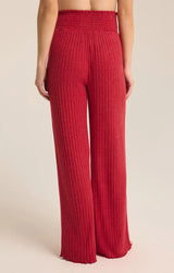 Dawn Smocked Ribbed Pants | Haute Red