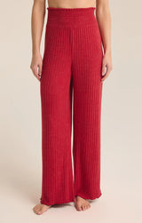 Dawn Smocked Ribbed Pants | Haute Red