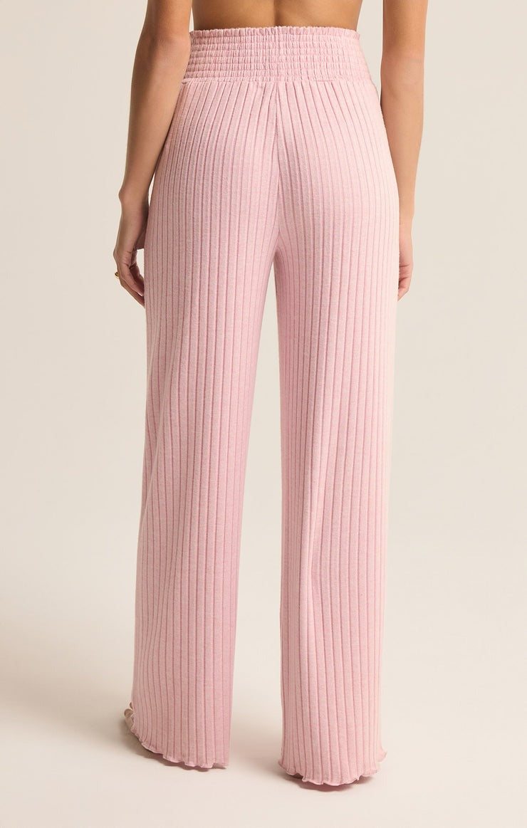 Dawn Smocked Ribbed Pants | Sunset Mauve