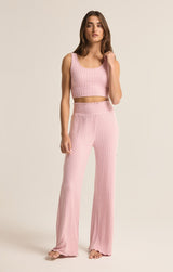 Dawn Smocked Ribbed Pants | Sunset Mauve