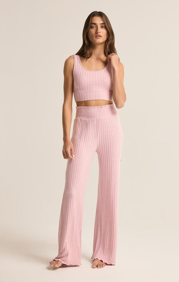 Dawn Smocked Ribbed Pants | Sunset Mauve - FINAL SALE