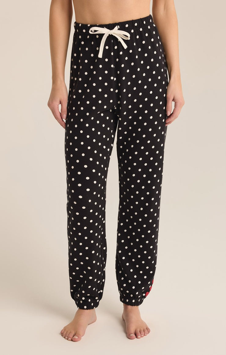 Polka Dot Jogger | Black