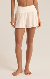 Dawn Smocked Ribbed Shorts | Bone