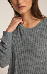 Daydream Rib Top | Charcoal Heather