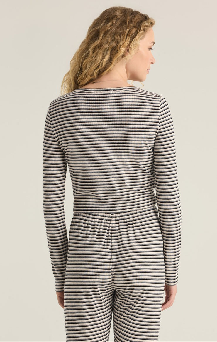 Constance Stripe Top | Light Oatmeal Heather