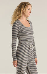 Constance Stripe Top | Light Oatmeal Heather