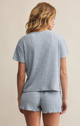 Kara Rib Tee | Light Denim