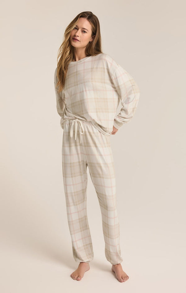 Cozy Plaid Set | Sea Salt