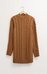 Sage Cable Sweater Dress | Camel - FINAL SALE