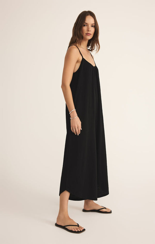 Textured Flared Jumpsuit | Black