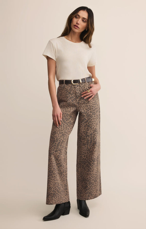 Marli Denim Leopard Pant | Desert Tan