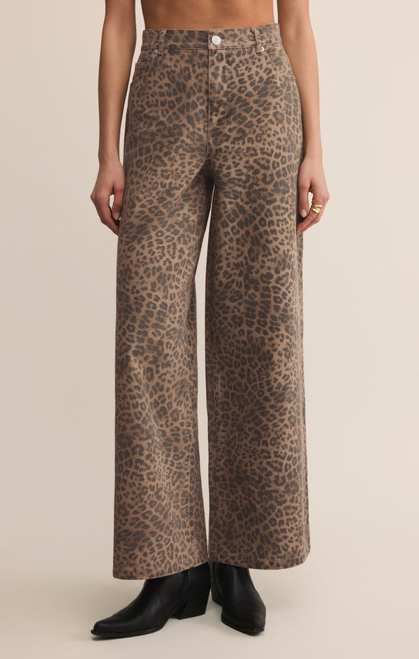 Marli Denim Leopard Pant | Desert Tan