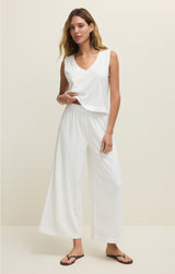 Scout Jersey Flare Pant | White