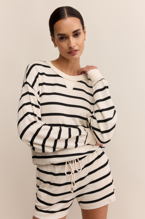 Stand Out Striped Sweatshirt | Crystal