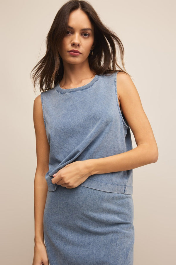 Sloane Muscle Tank Top | Medium Indigo
