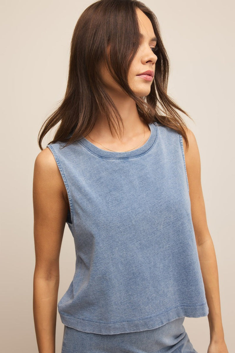 Sloane Muscle Tank Top | Medium Indigo