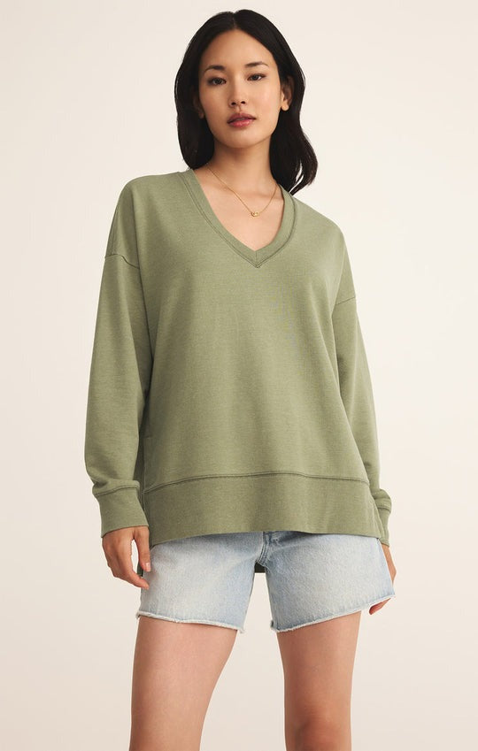 Modern V Neck Weekender | Avocado