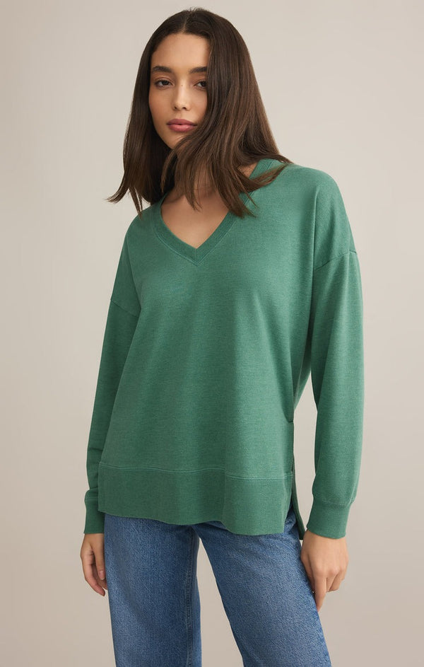 Modern V Neck Weekender | Botanical Green