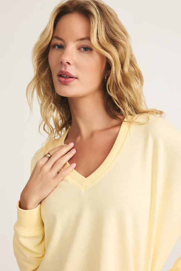 Modern V Neck Weekender | Mellow Yellow