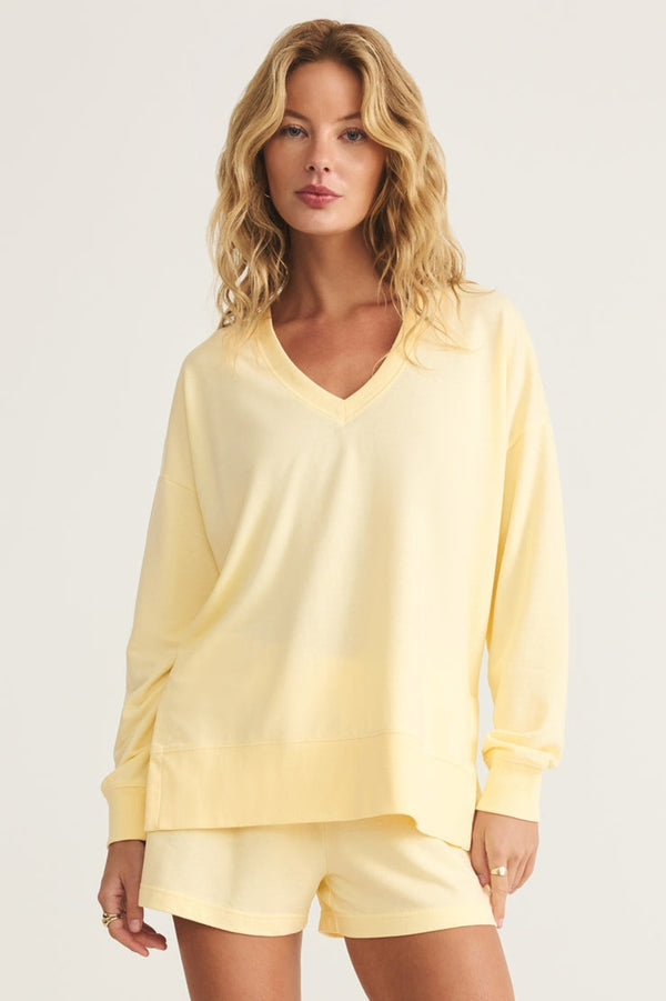 Modern V Neck Weekender | Mellow Yellow
