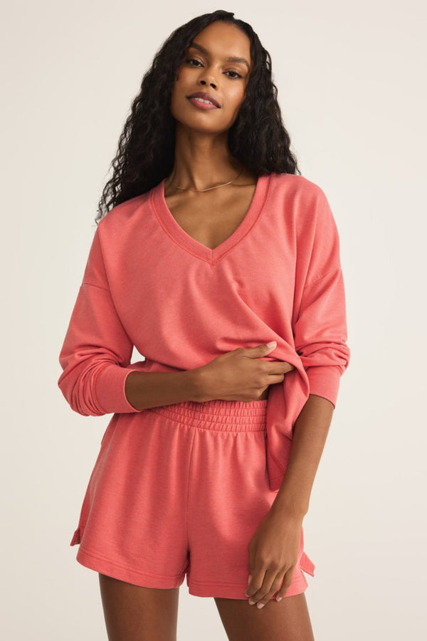 Modern V Neck Weekender | Persimmon