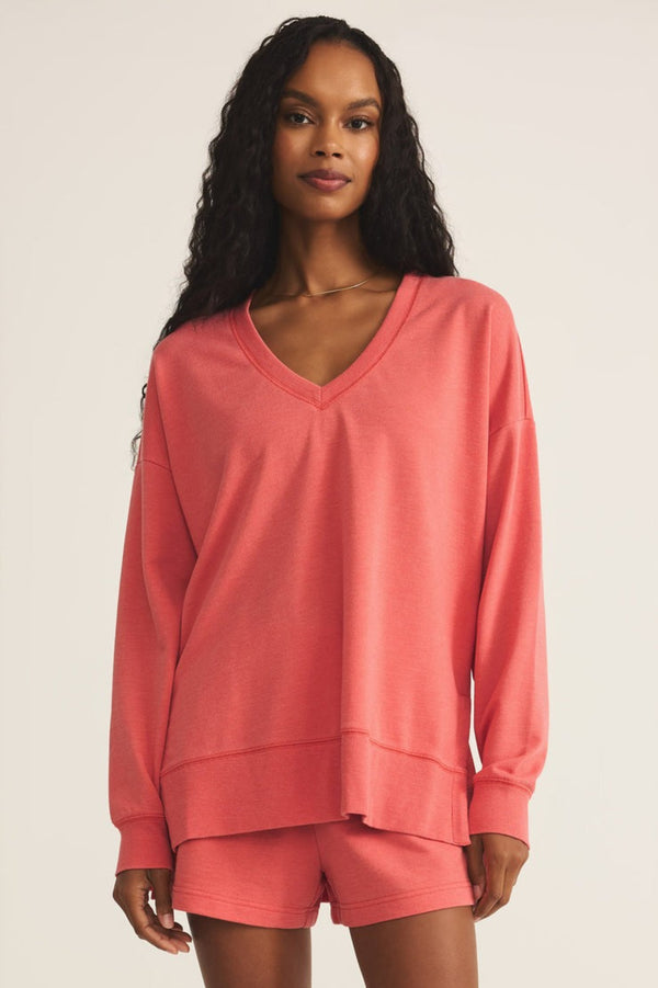 Modern V Neck Weekender | Persimmon