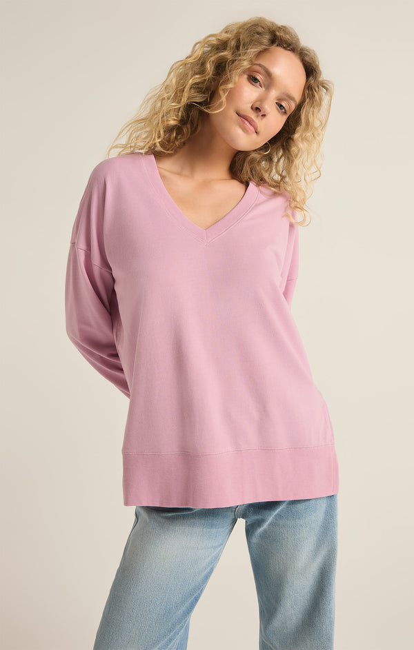 Modern V Neck Weekender | Sunset Mauve