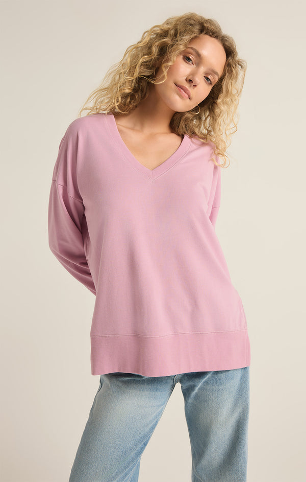 Modern V Neck Weekender | Sunset Mauve