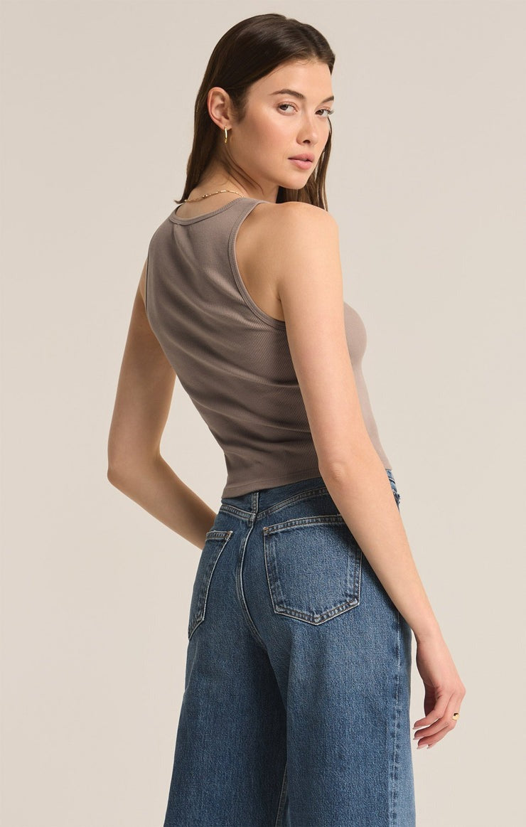 Essy Rib Top | Slate Grey