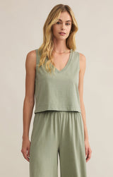 Sloane V-Neck Tank Top | Avocado