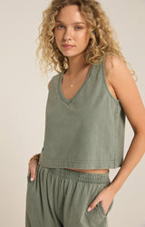 Sloane V-Neck Tank Top | Palm Green - FINAL SALE