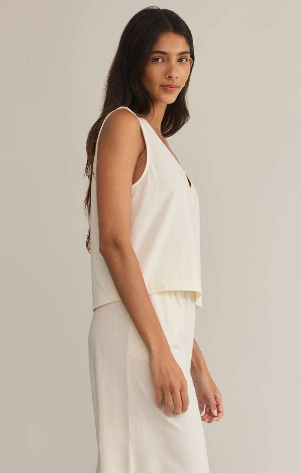 Sloane V-Neck Tank Top | Sea Salt