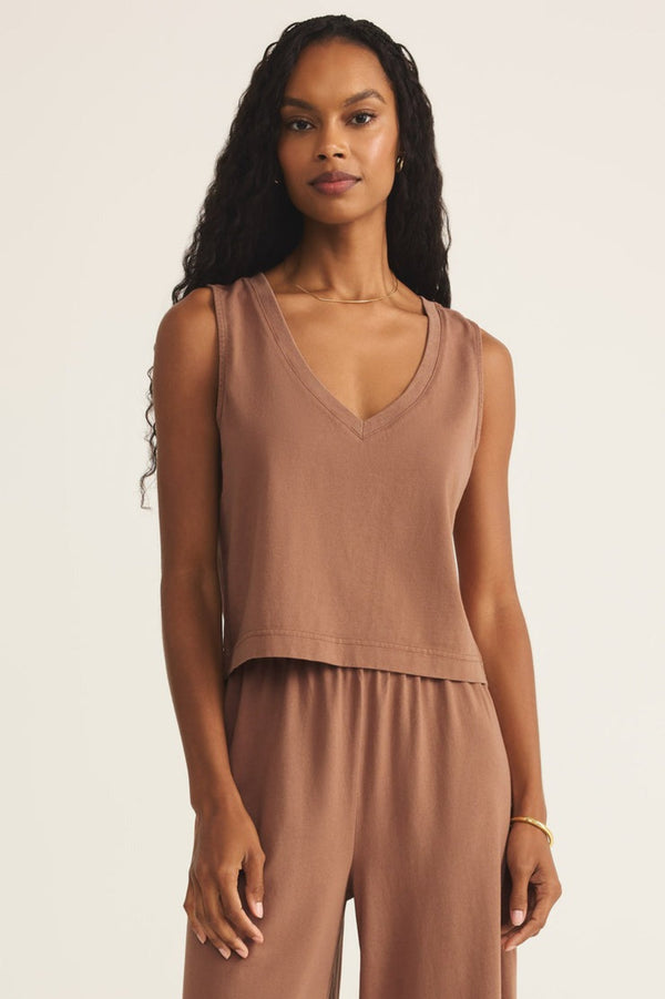 Sloane V-Neck Tank Top | Teakwood