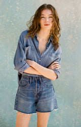 Colbie Chambray Top | Sun Bleached Indigo