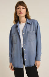 Colbie Chambray Top | Sun Bleached Indigo