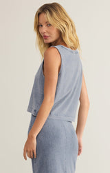 Sloane V-Neck Tank Top | Medium Indigo