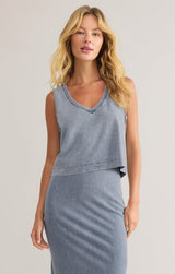 Sloane V-Neck Tank Top | Medium Indigo