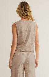 Sloane Textured Slub Tank Top | Parchment