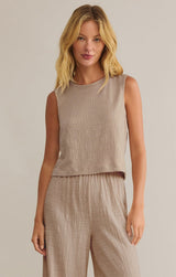 Sloane Textured Slub Tank Top | Parchment