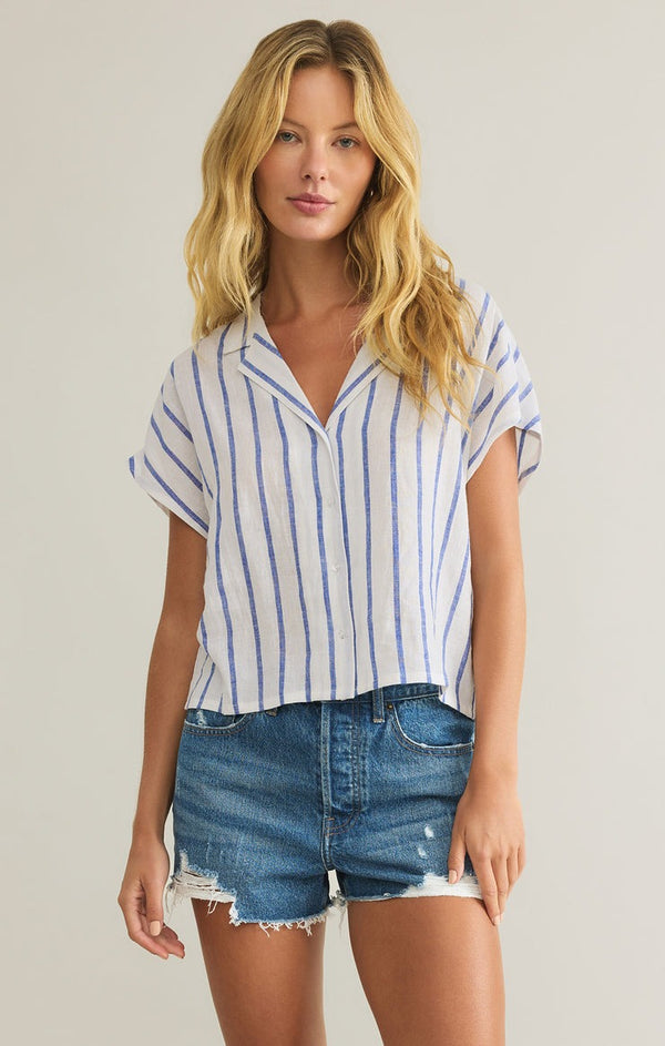 Parallel Button Down Top | Palace Blue