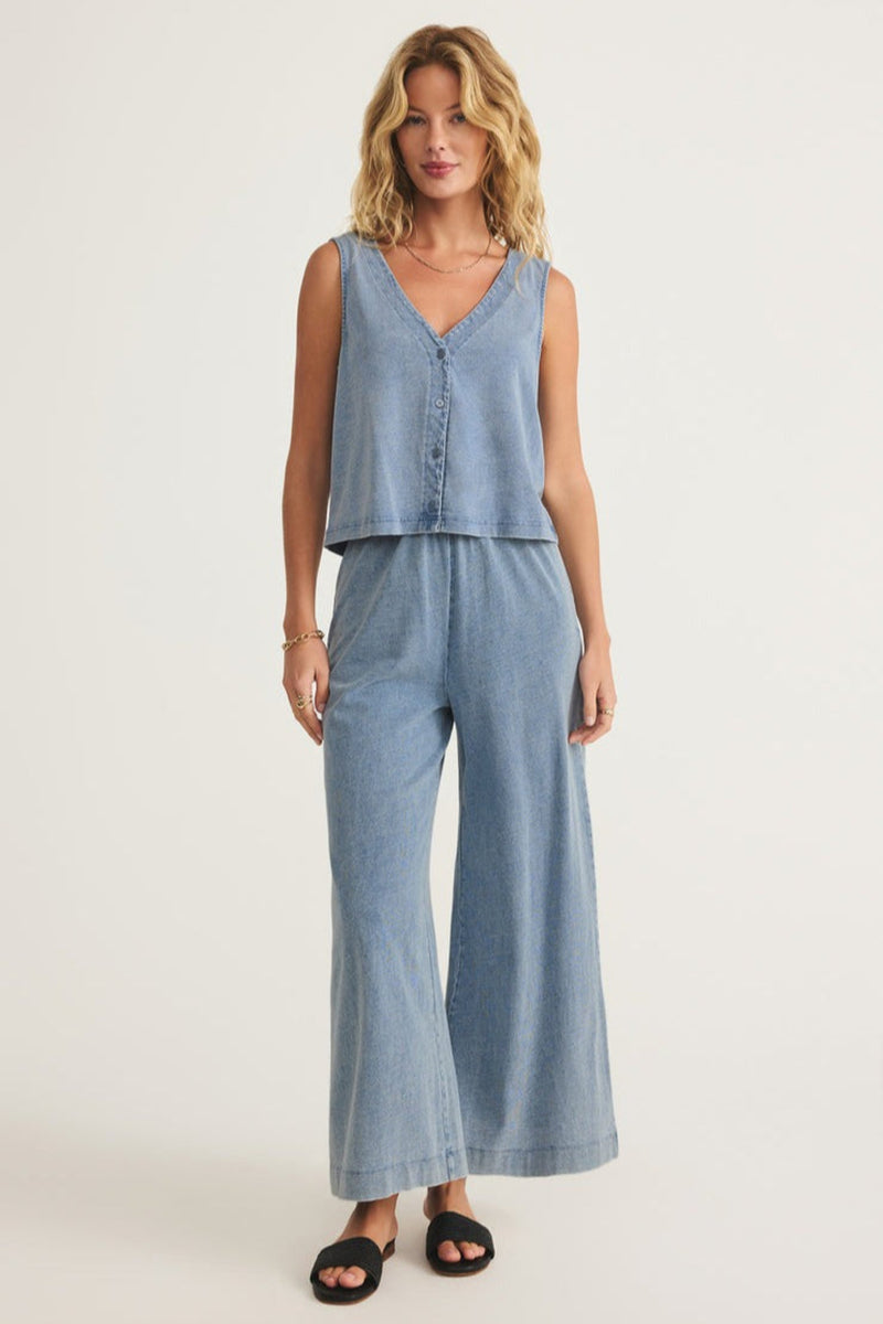 Solace Jersey Denim Tank Top | Medium Indigo