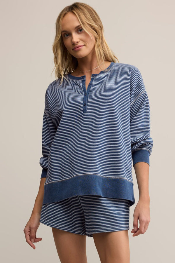 Apollo Striped Sweatshirt | Vintage Indigo