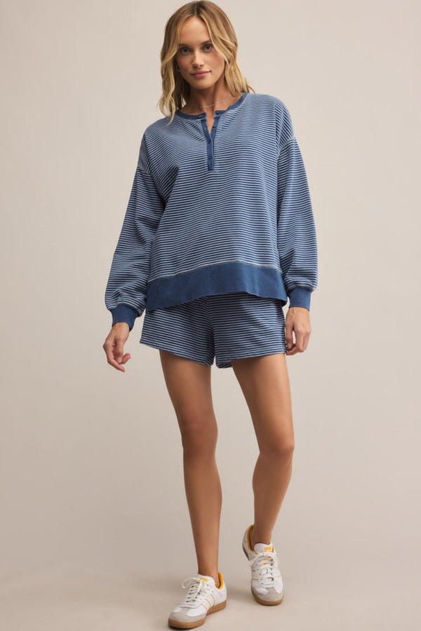 Apollo Striped Sweatshirt | Vintage Indigo