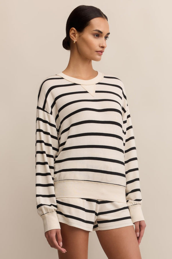 Stand Out Striped Sweatshirt | Crystal