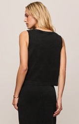 Sloane V-Neck Tank Top | True Black