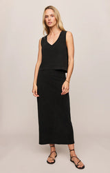 Sloane V-Neck Tank Top | True Black