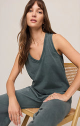 Sloane V-Neck Tank Top | Emerald Cove