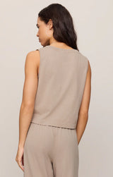 Sloane V-Neck Tank Top | Stone Grey