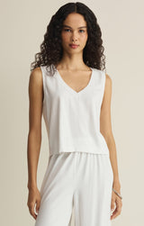 Sloane V-Neck Tank Top | White