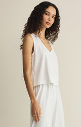 Sloane V-Neck Tank Top | White